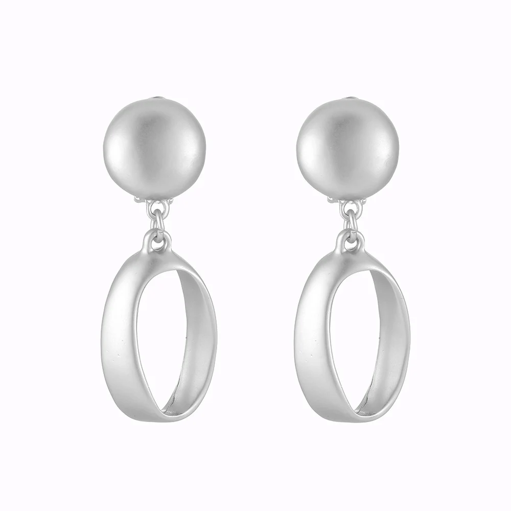 

Statement Earrings For Women 2021 Black Silver Plated Brincos Oval Dangle Drop Earings Fashion Jewelry Unusual Earrings