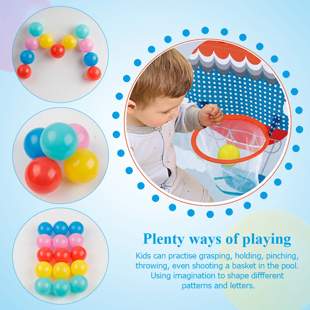 Coogam Pit Balls Pack of 50 -5 Color Hollow Soft Plastic Ball for Toddler Kids Birthday Party Favors Pool Water Bath Toy Kid | Игрушки и