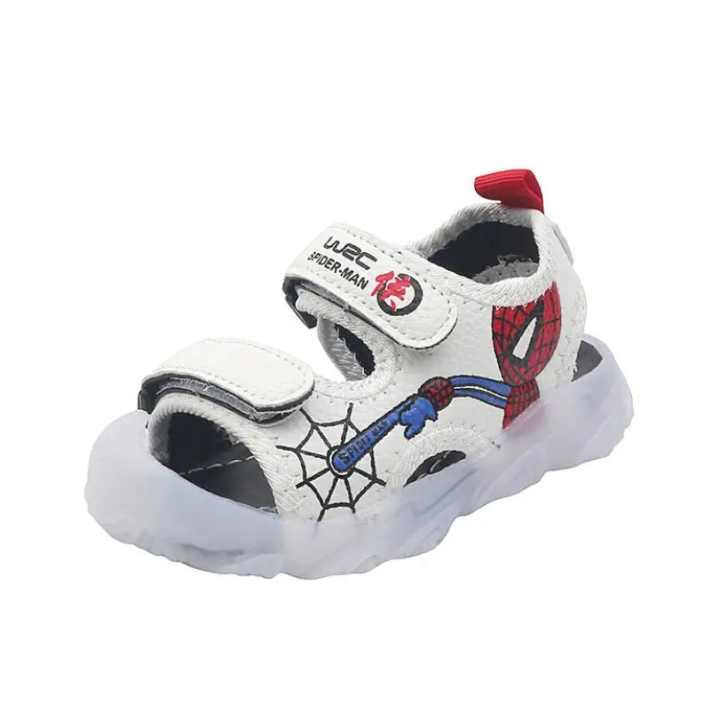 

LED summer new children sandals baby toddler shoes spiderman beach shoes soft bottom non-slip boys sports sandals leisure shoes