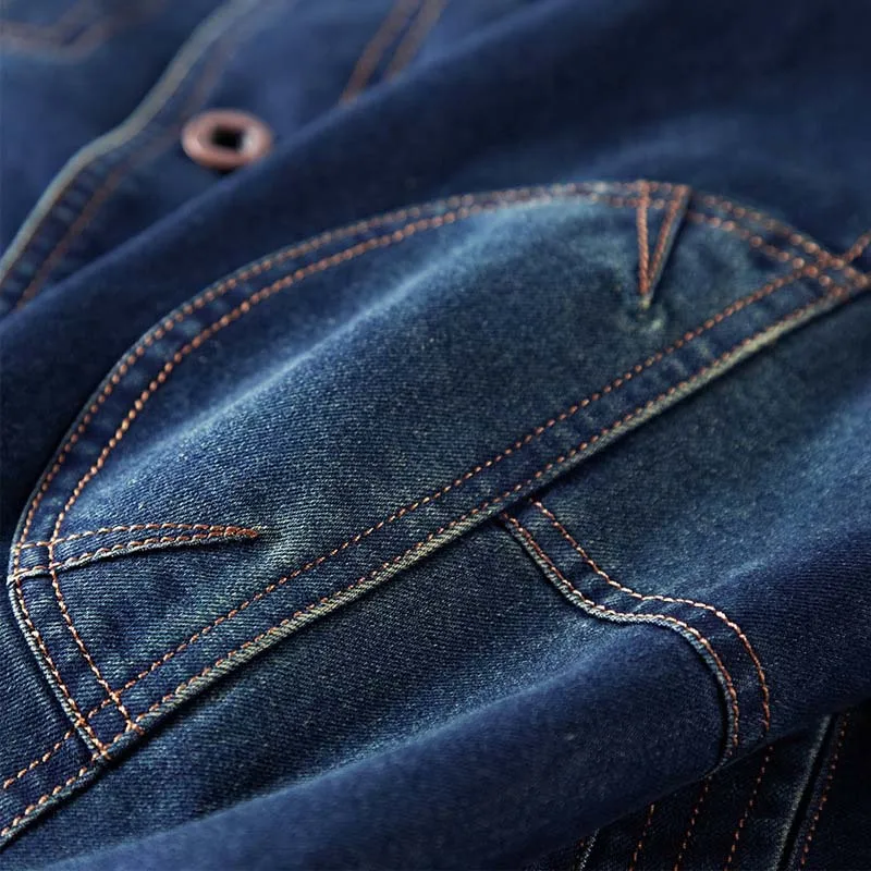 Осенне-зимняя ковбойская куртка Мужская Повседневная джинсовая и пальто с