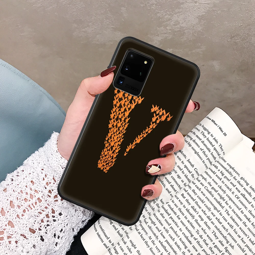 

American Trend Vlone Phone Case For Samsung Galaxy Note S 8 9 10 20 Plus E Lite Uitra black Etui Trend Waterproof Luxury Bumper