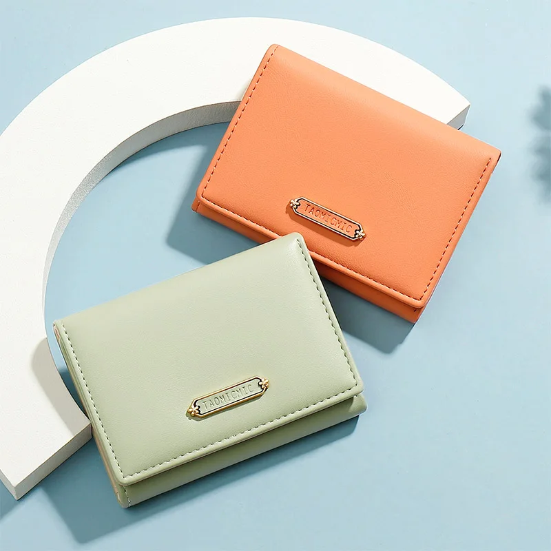 

Однотонный короткий клатч Simpil, кошельки из искусственной кожи, Женский держатель для карт, мини-кошелек с кармашком для монет, маленький жен...