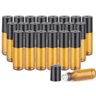 1 шт 5 мл янтарная рулон Стекло пустые стеклянные бутылки для продажи, Масла многоразовый флакон духов контейнеры для дезодорантов с черной крышкой