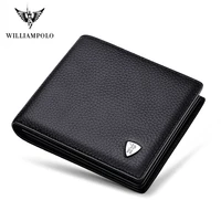 williampolo genuine leather short wallet mens slim credit card holder bifold mini multi card case slots cowhide leather wallet