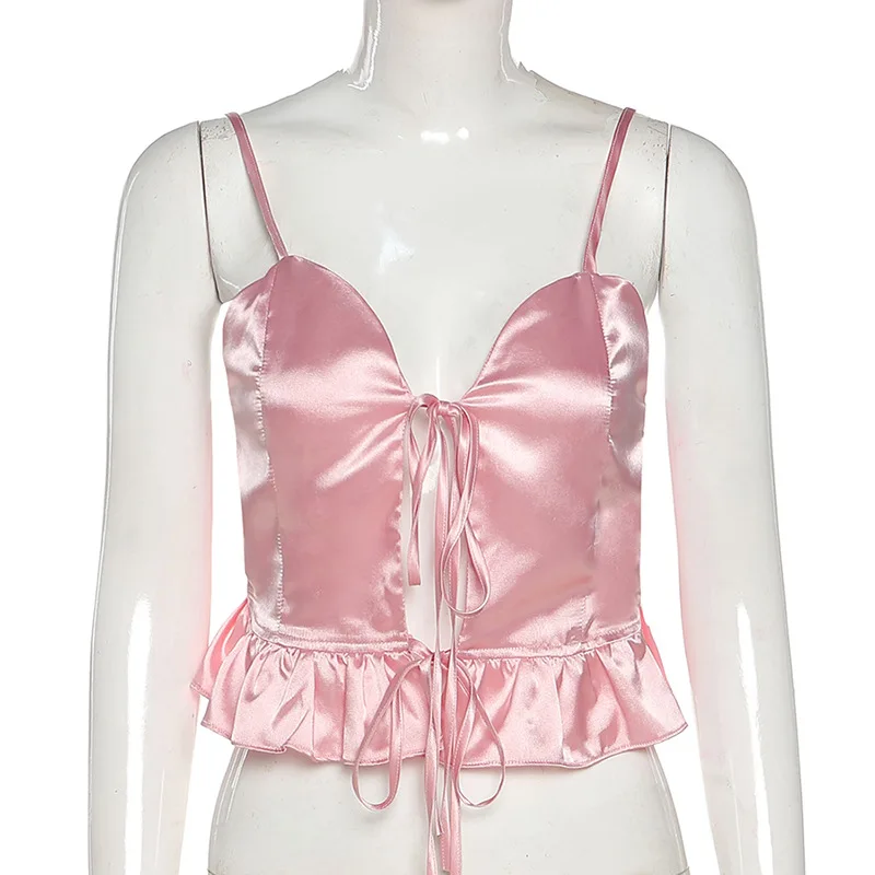 

DISEYAR Solid 2021 Summer Tank Halter Crop Tops Women Bandage Hole Sexy Tanks Vest Party Clubwear Female Hot Outwear Outfits