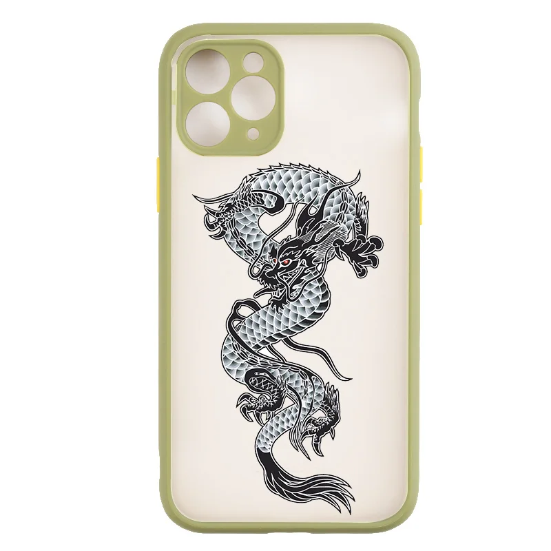 

Matte Transparent Cases For Apple iPhone 7 6 6S 8 Plus SE 2020 X XR XS 11 Pro Max 12 Mini Case Dragon Pattern Back Covers Fundas