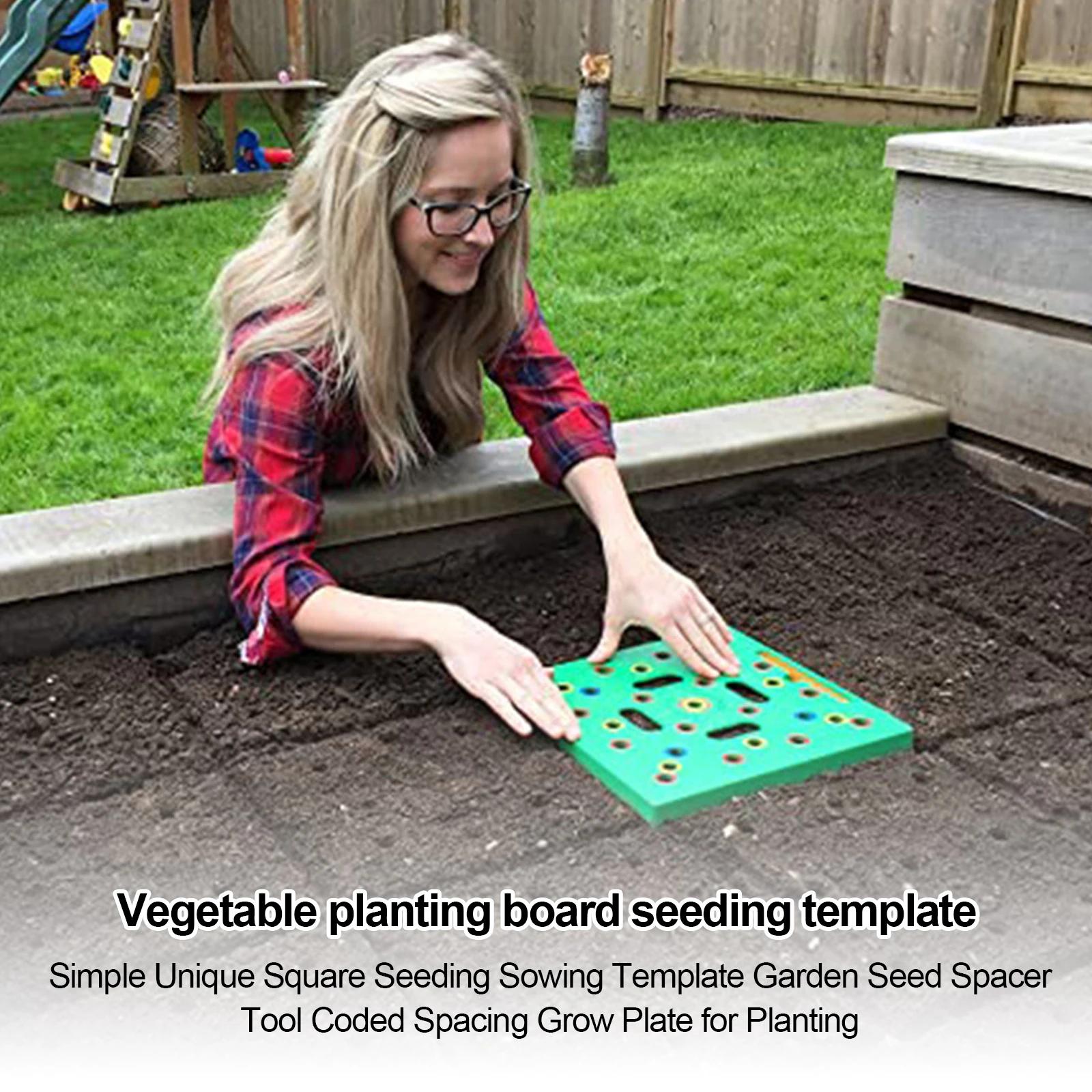

Simple Unique Square Seeding Sowing Template Garden Seed Spacer Tool Coded Spacing Grow Plate for Planting