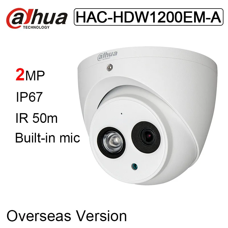 Dahua HAC HDW1200EM A 2 МП HDCVI ИК камера для глазного яблока IP67 расстояние 50 м купольная