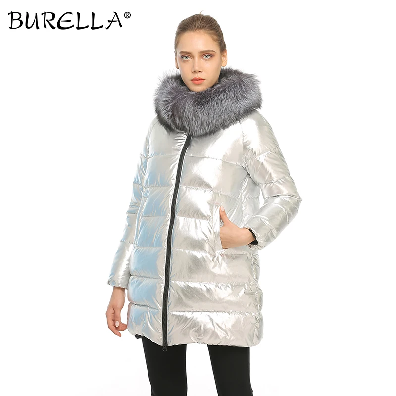 Женское приталенное пальто BURELLA хлопковое с капюшоном и длинными рукавами из