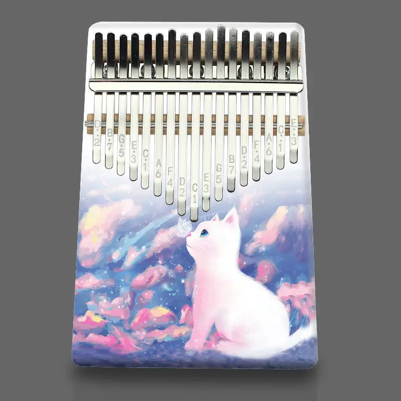 

Cartoon Kalimba 17 Keys Colorful Customizable Hand Painted Finger Piano Portable Birthday Gifts Keyboard Musical Instrument 2021