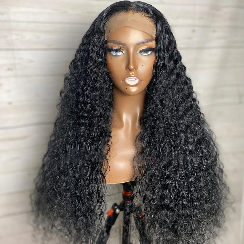 

Средняя часть Синтетические волосы на кружеве синтетические парики, длинные вьющийся кудрявые волосы парики с детскими волосами 180% Плотно...