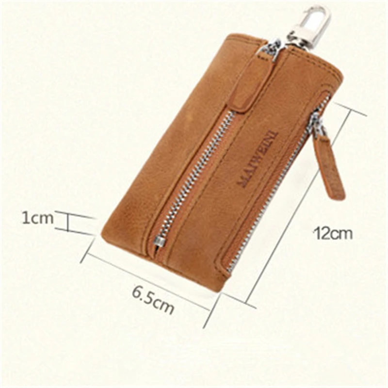 

Genuine Leather Car Key Wallets Vintage Key Holder Housekeeper Keys Organizer Keychain Covers Case Bag Pouch With Coin Purse