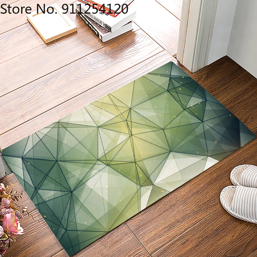 Кухня Ванная комната коврики для прихожей Треугольники темно зеленый