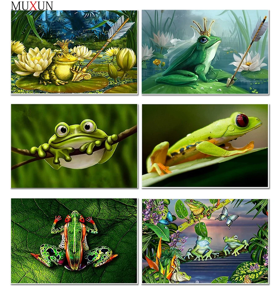 

5d Diamond Painting Frog Prince Character Diy Crystal Animal Diamond Embroidery Mosaic Cross Stitch Green Mosaic Decoration Gift
