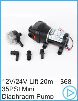 12V 24V DC 126W 9,5 м высокий подъем 160PSI 11Bar Портативный миниатюрный Электрический высокое Давление мембранный насос бытовой водяные насосы DP-160