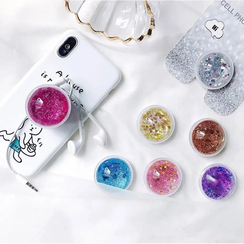 Pocketsocket с подвижными блестками палец ручка держатель подставка для мобильного