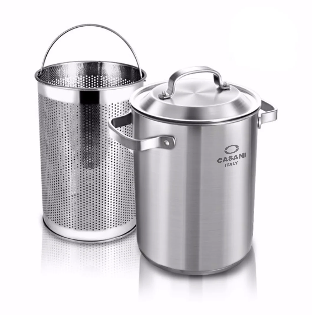 

Stainless Steel Soup Pot Household Skewers Pasta Pot Noodles Drain Fish Cake Basket Cooking Pasta Pot Induction Cooker General