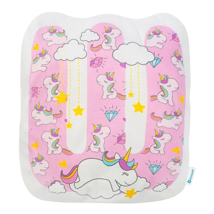 Подушка &quotКрошка Я&quot Ш 42х46 см розовый велюр 100% п/э 4125429|Плюшевые подушки| |