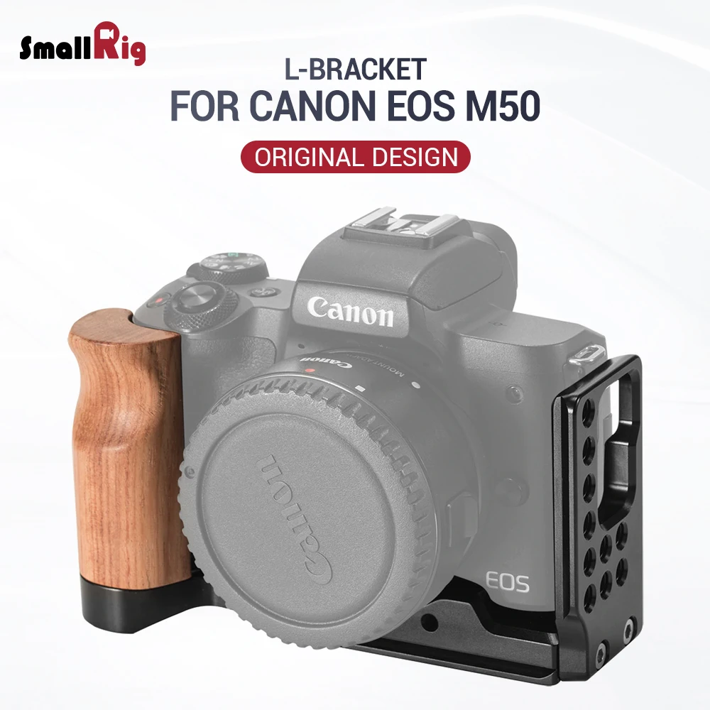 SmallRig M50 L Пластина l-кронштейн для камеры Canon EOS M50 с деревянной ручкой Arca Стиль Быстрая пластина 2387