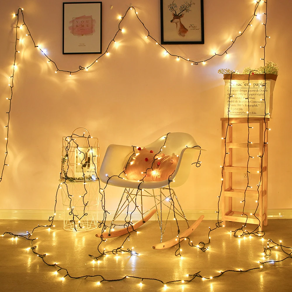 

100/200 светодиоды Рождество светильник гирлянды 10 м/20 м Светодиодные Гирлянды Гирлянда Лампа для празднования Нового года, свадьбы, для отдых...