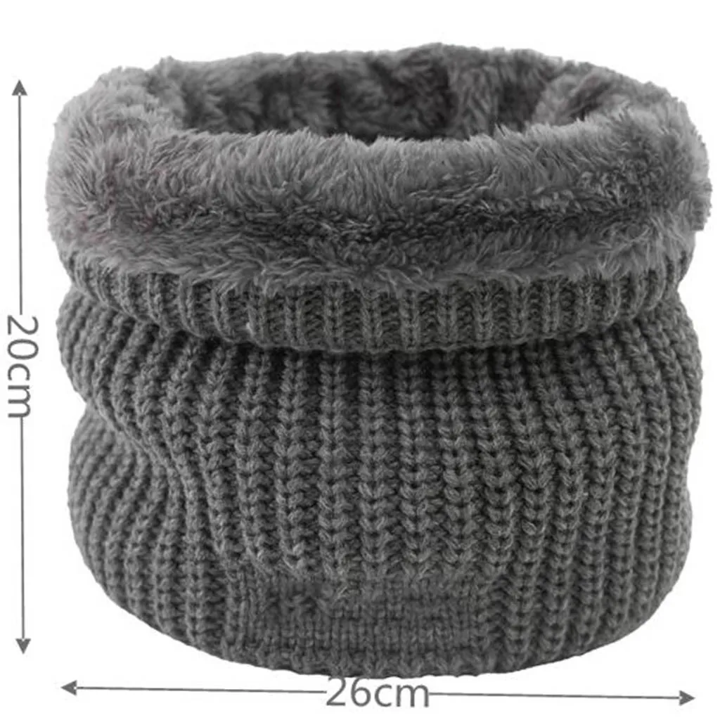 

Unisex Winter Scarf Men Women Warm Knitted Ring Scarves Thick Elastic Knit Mufflers Neck Warmer Boys Girl Plush Scarf Collar A40