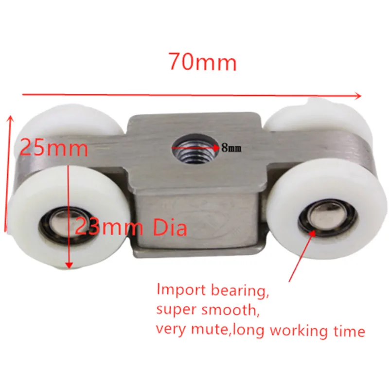 4 колесный шкив из нержавеющей стали для кухни ванной стекла дерева скользящий