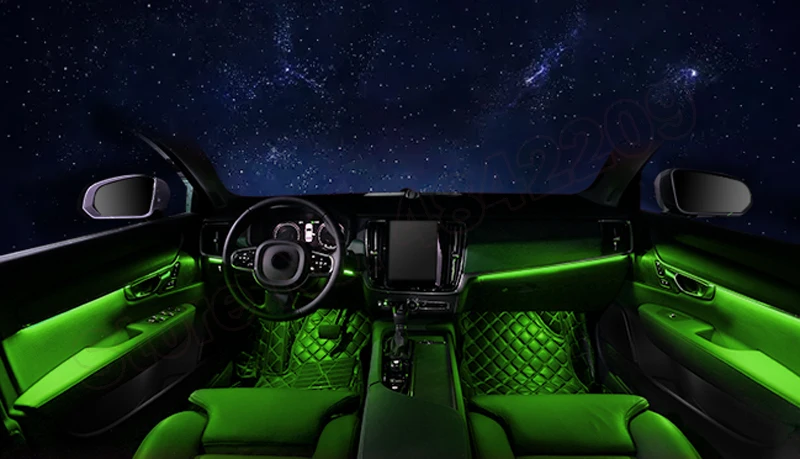 

64-Color Decorative Atmosphere Lamp illuminated Door Foot strip Button App Control Neon Ambient Light For Volvo S90 2017-2020