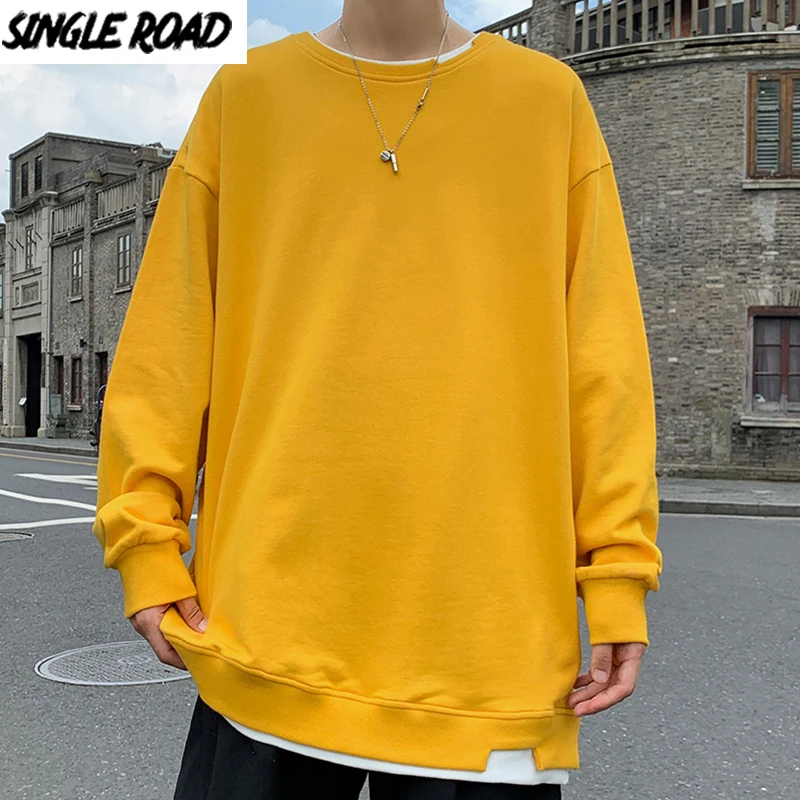 SingleRoad Для мужчин s толстовка с круглым вырезом на шее 2020 Осень Свободный