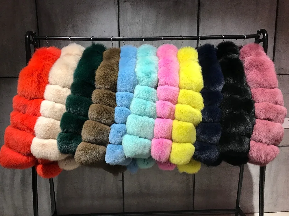 

women jacket lady natural real quality fox fur coat