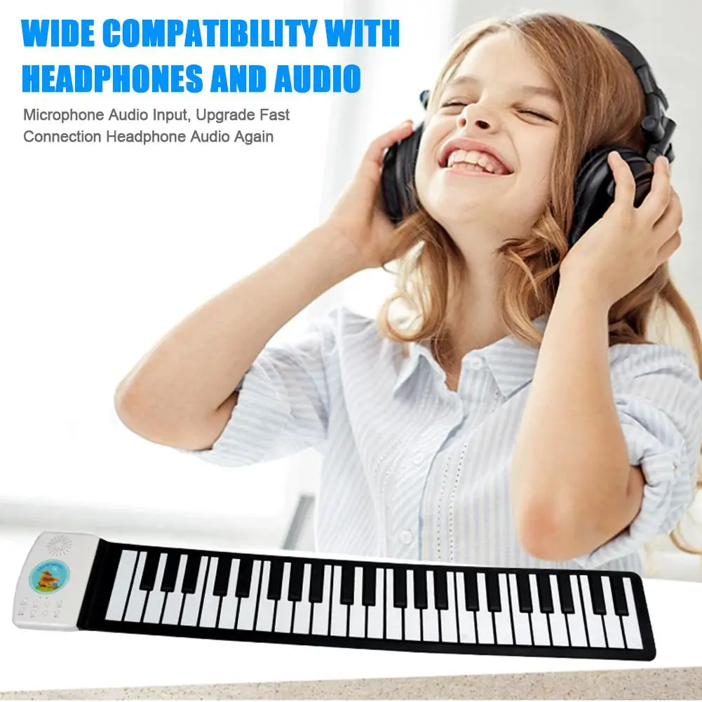 

Portable 49 Keys Digital Keyboard Roll-Up Piano Silicone Electric Hand Piano