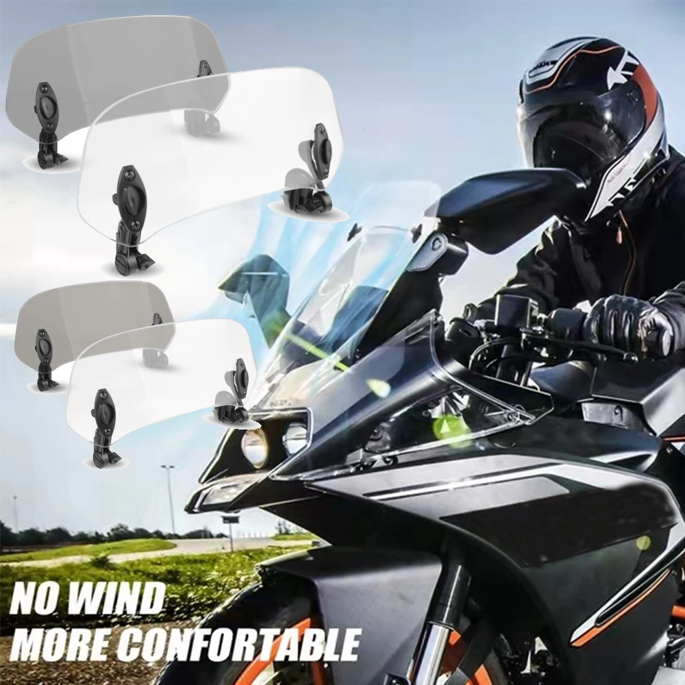 

Universal Motorcycle Risen Clip On Windscreen Windshield Extension Spoiler Air Deflector For BMW R1200GS XADV Tmax Scooter 2021