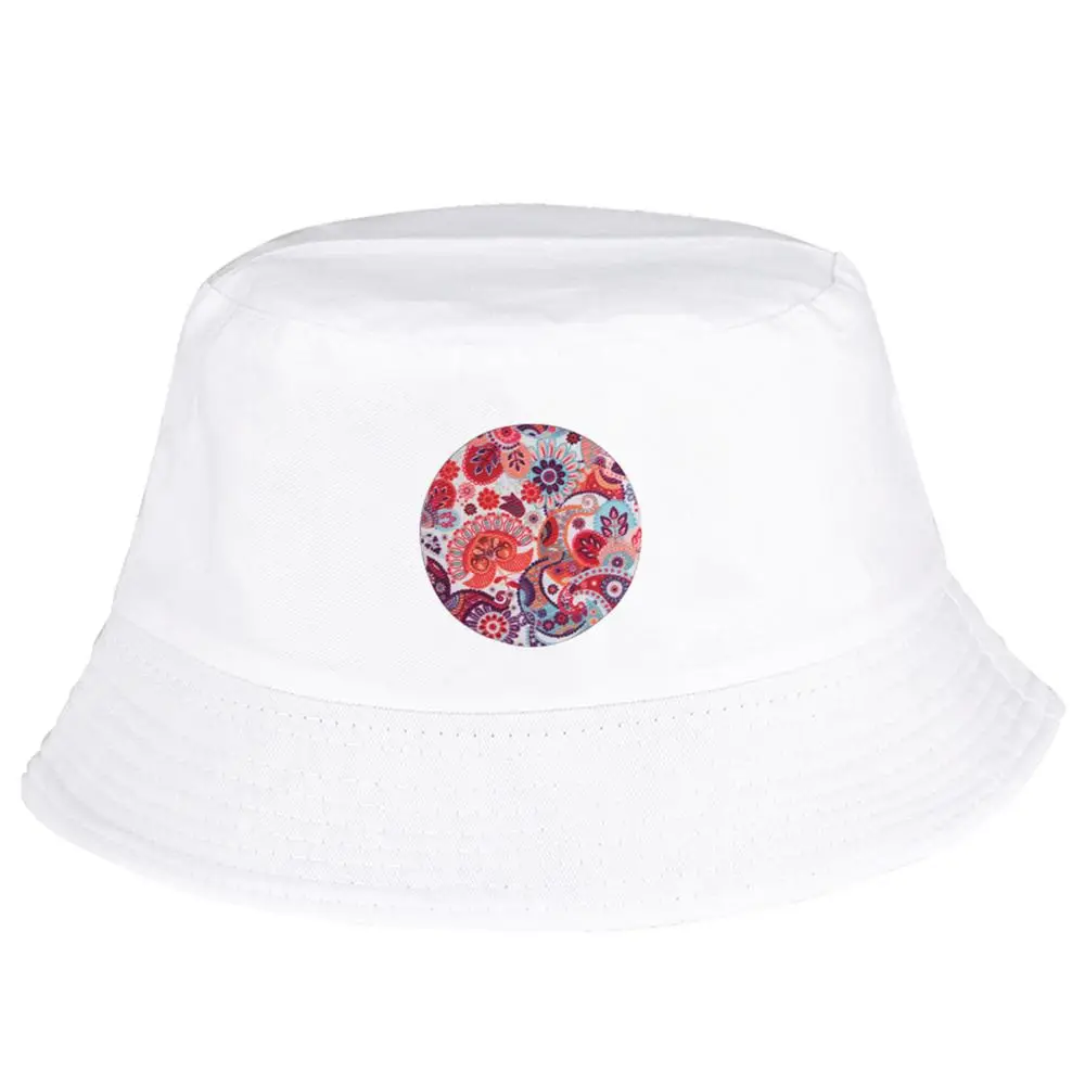 Белая Панама с розовым рисунком Спортивная Рыбацкая Кепка Летняя женская панама