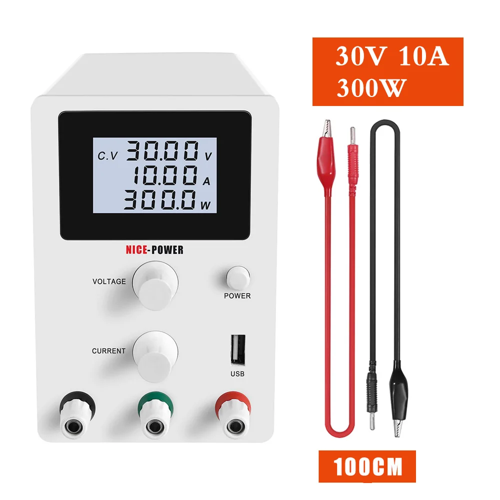 Регулируемый лабораторный источник питания с ЖК дисплеем USB постоянный ток 30 в 10