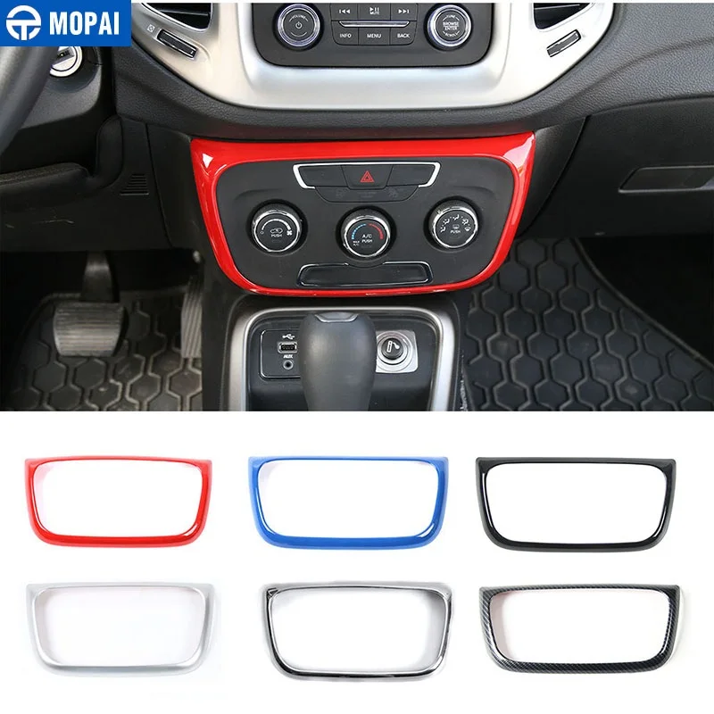 

MOPAI ABS Car Interior Air Conditioning Control Switch Panel Decoration Stickers For Jeep Compass 2017 Up Car Styling