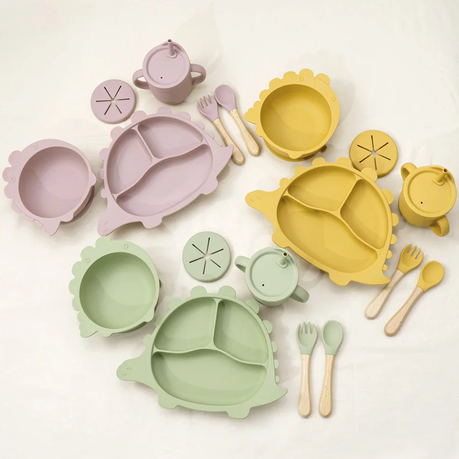 Newly Designed Weaning Feeding Children's Tableware Kawaii Shape Baby Sucker Food Plates Bowls Drinking Mug Snack Cup Stuff | Мать и