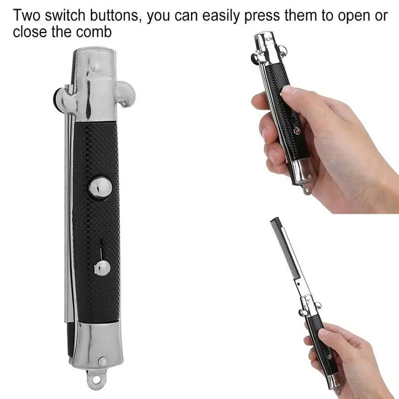 

Automatic Foldable Combs Hair Trimmer Comb Brush Push Button for Men Pocket Knife Comb