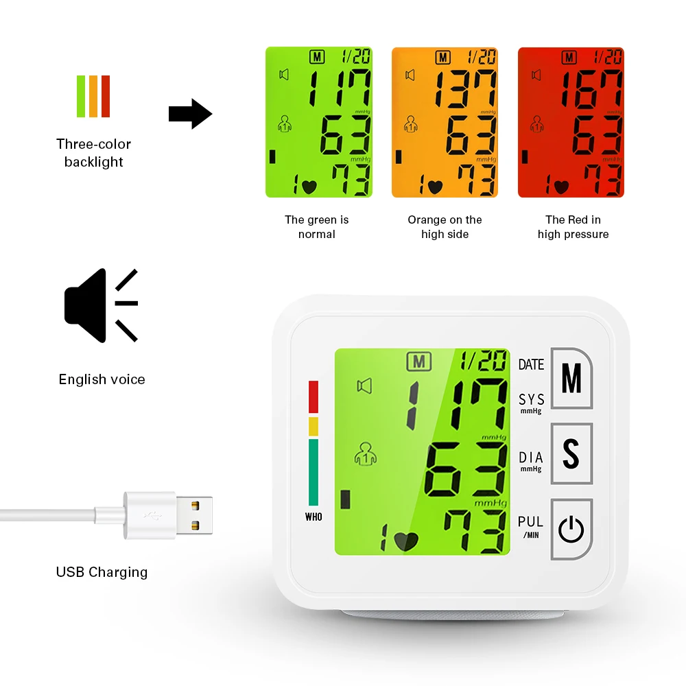 OLIECO USB Перезаряжаемый цифровой прибор для измерения артериального давления