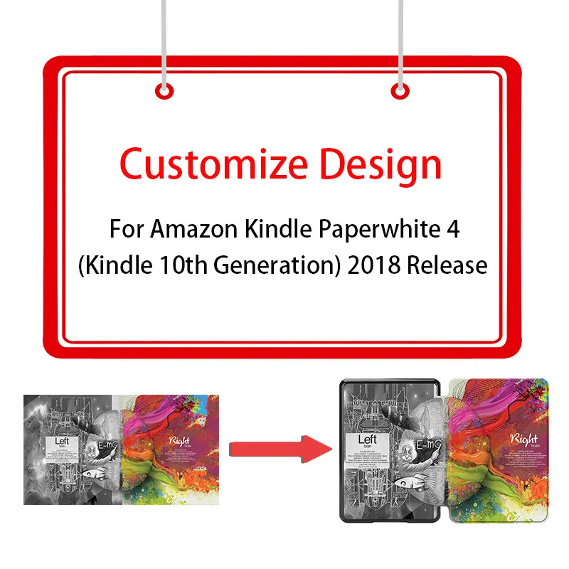 Custom Design MTT тонкий из искусственной кожи чехол для Amazon Kindle Paperwhite 4 10th версия Флип Стенд Smart Cover с рисунком защитный чехол для планшета - Цвет: Custom Design