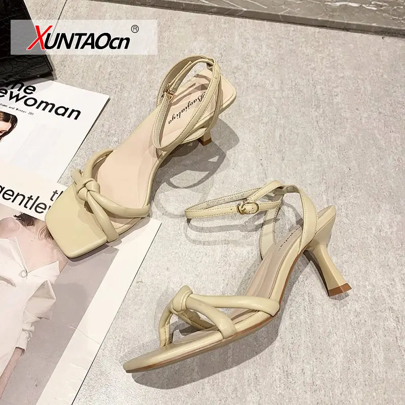 

Summer Transparent Ankle Cross Strap High Heels Shoes Women Sandals Peep Toe Sexy Party Female Ladies Shoes Woman Sandalias