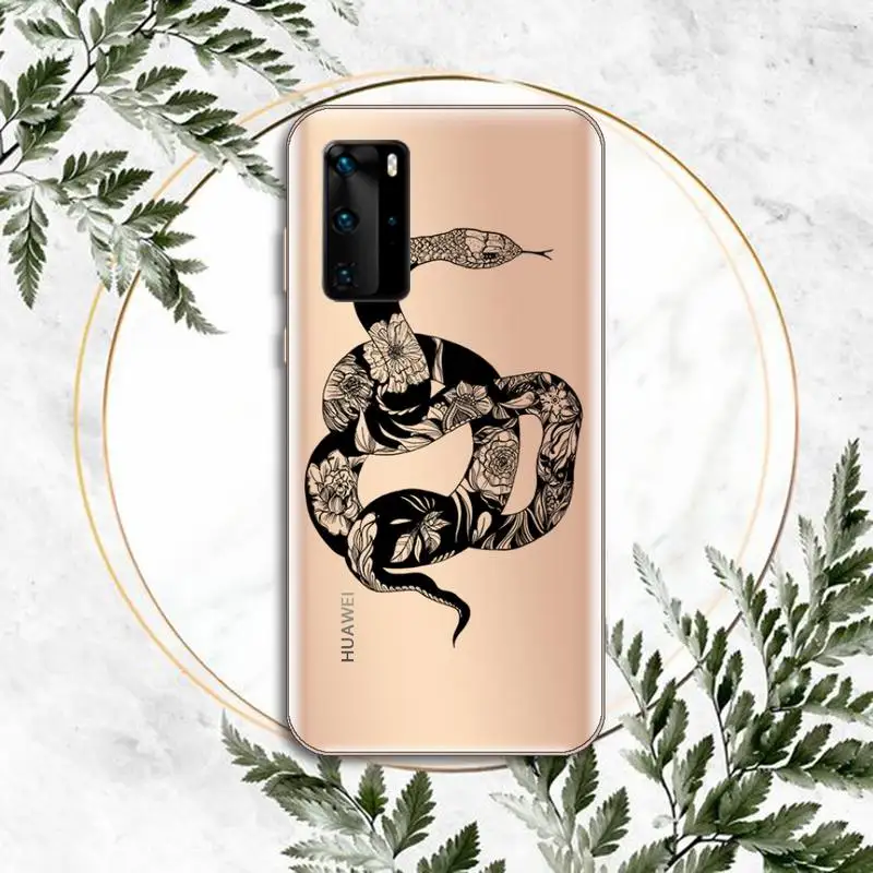 

Snake Flower Snake Painting Phone Case Transparent for Huawei P honor 8 10i 20 30 40 smart 2019
