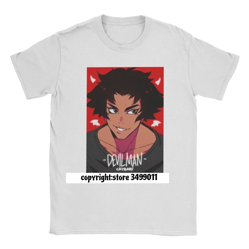 Devilman Crybaby футболки Для мужчин круглый вырез горловины с оборками хлопковые топы