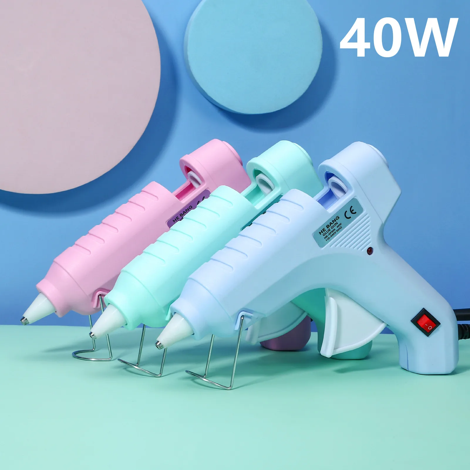

HEBANG 40W 4 Colors Macaron Hot Melt Glue Gun Handy Heater Silicone Mini Guns Armas Power Tools Home DIY Quick Repairs