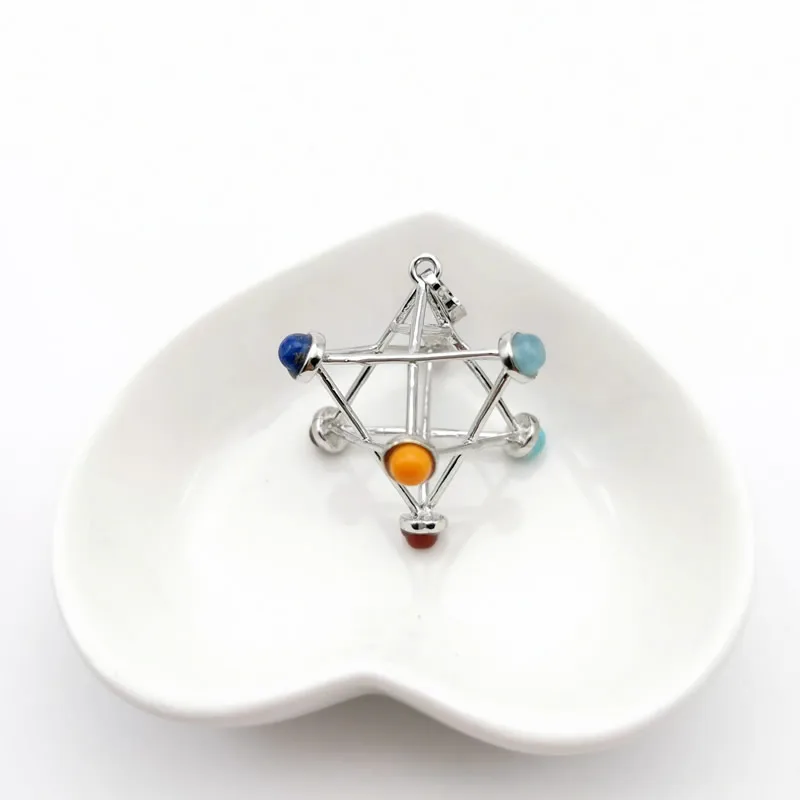Merkaba чакрас подвески из натурального камня рейки 7 Ожерелье чакры исцеляющее