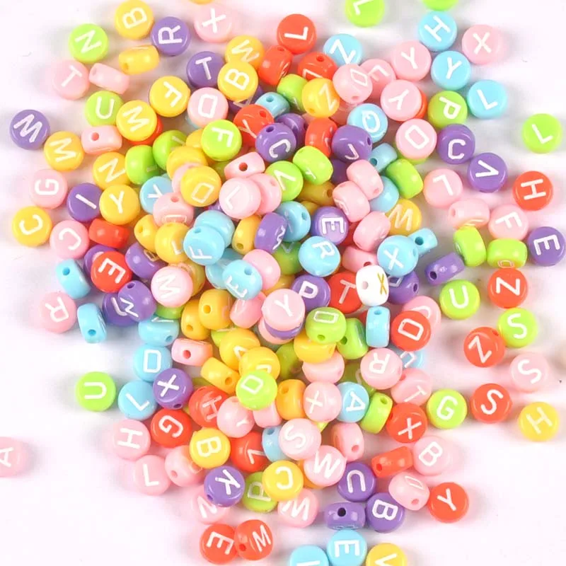 200/400PCs Mixed pink Acrylic Alphabet/Letter Round Beads For Jewelry Making 7mm YKL0805 | Украшения и аксессуары