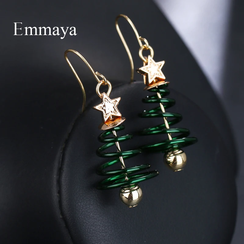 Очаровательная Рождественская елка Emmaya женские счастливые висячие серьги милый