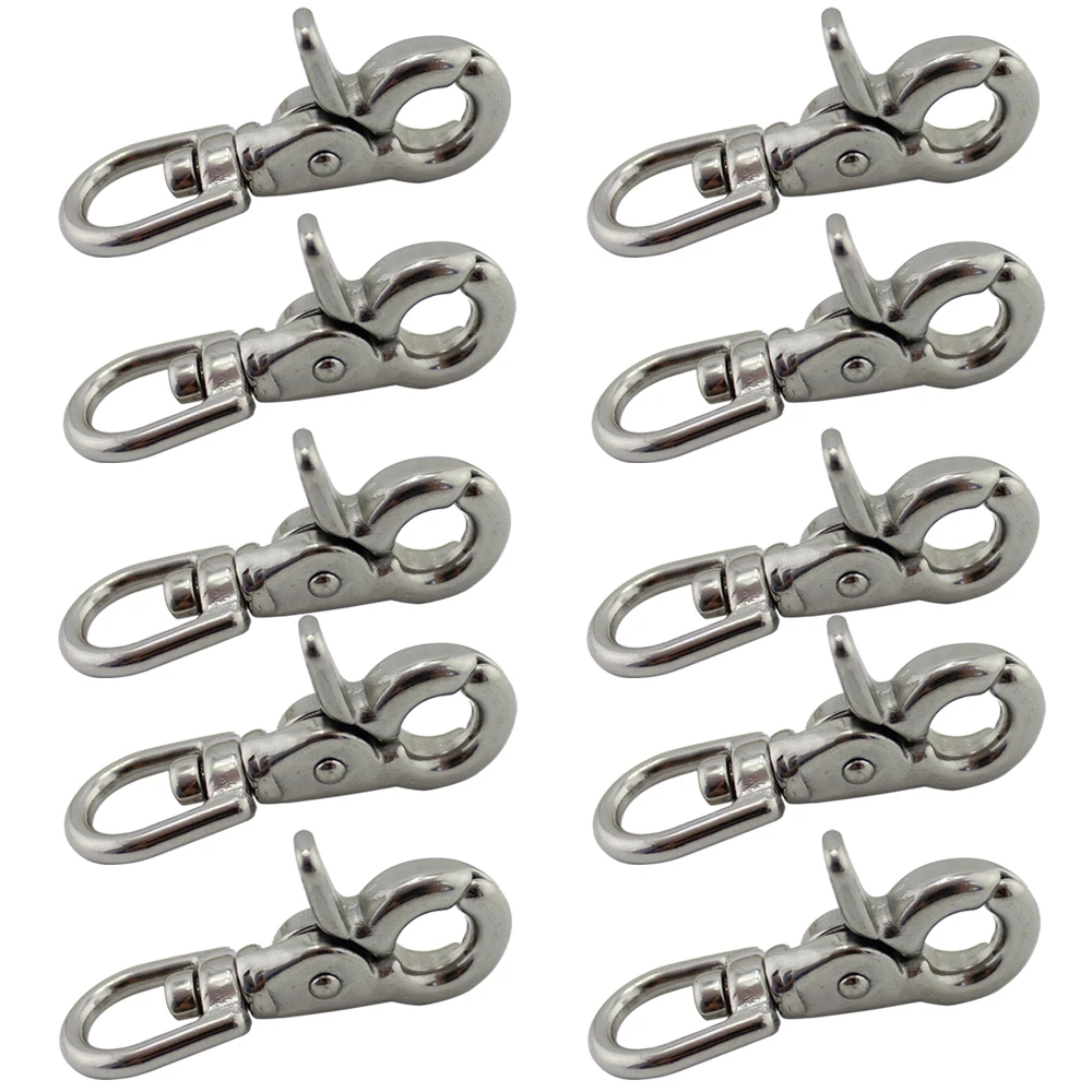 

Stainless Steel Eye Swiverl Hook Eye Snap Hook 1/2 "* 65Mm Rvs SS304/316 Zak Gabage Snap Haken 10Pcs
