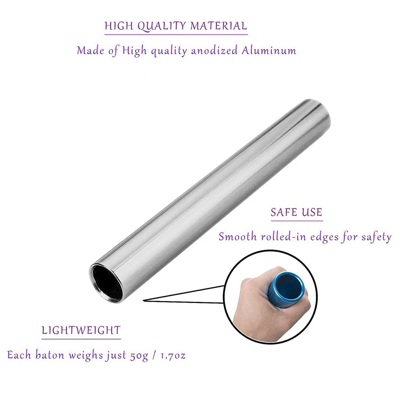 4 PCS Aluminum Relay Batons Track and Field Athletics Running Racing Match Game Sport Tool Training | Спорт и развлечения