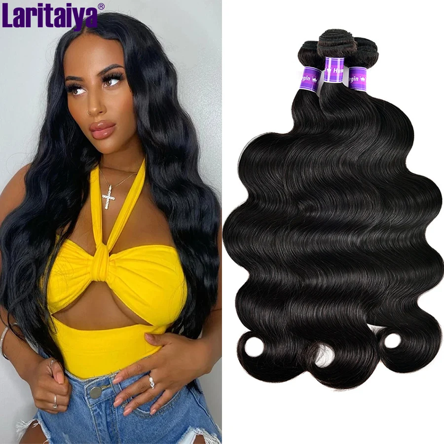 Body Wave Bundles Peruvian Hair Weave Bundles 3/4/6/10/20 PCS Human Hair Bundles Natural Black 10-30 Virgin Human Hair Extension