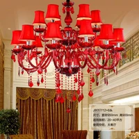 red christmas holiday lighting lucky wine red crystal chandelier led pendientes 121518 pcs large wedding candle holders light