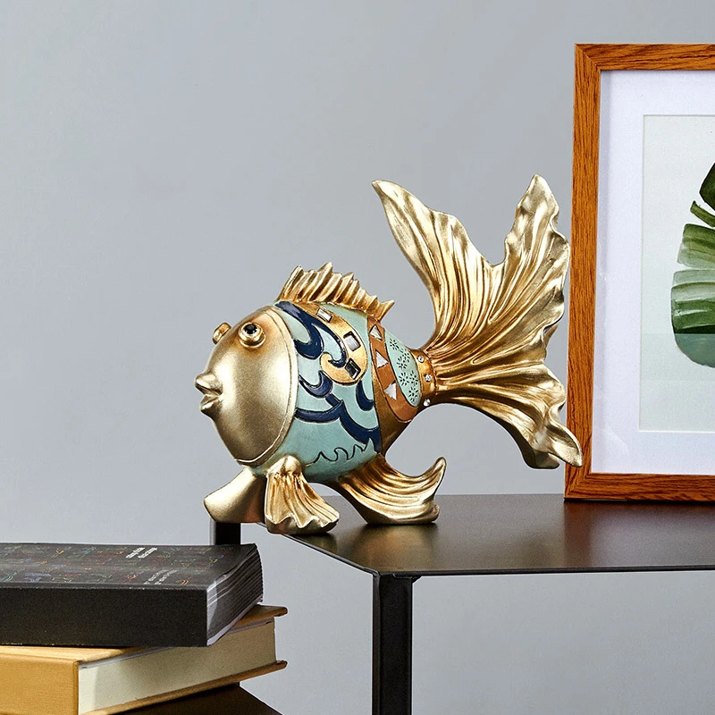 

[MGT]European-style goldfish ornaments home decoration lucky crafts creative TV cabinet wine cabinet decorations gifts
